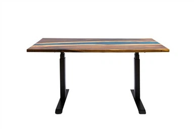 Resin Walnut River kontorbordplate