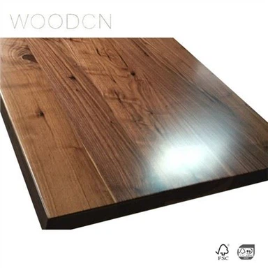 Solid Black Walnut Edge Limed Style Office Desk Top